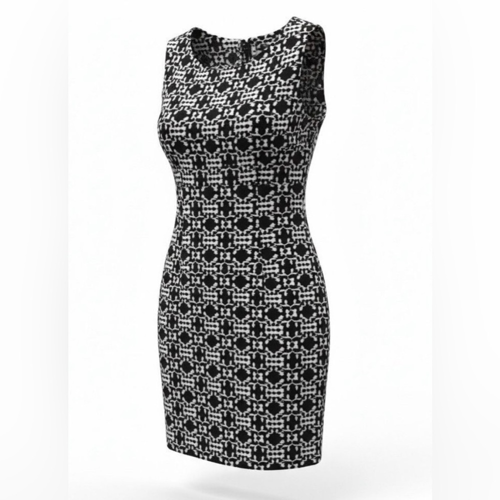 Danny & Nicole Brown Cream Printed Sleeveless Sheath Dress 10P